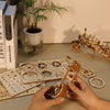 Music Park - 3D Wooden Puzzle Motorcycle Model Kits To Build Wooden Construction Handmade Craft Unique Gift Christmas