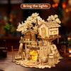 Music Park - 3D Wooden Puzzle Tree House With Light Handmade Crafts Assembly Model Kits  Creative Decoration Birthday and Christmas Gifts