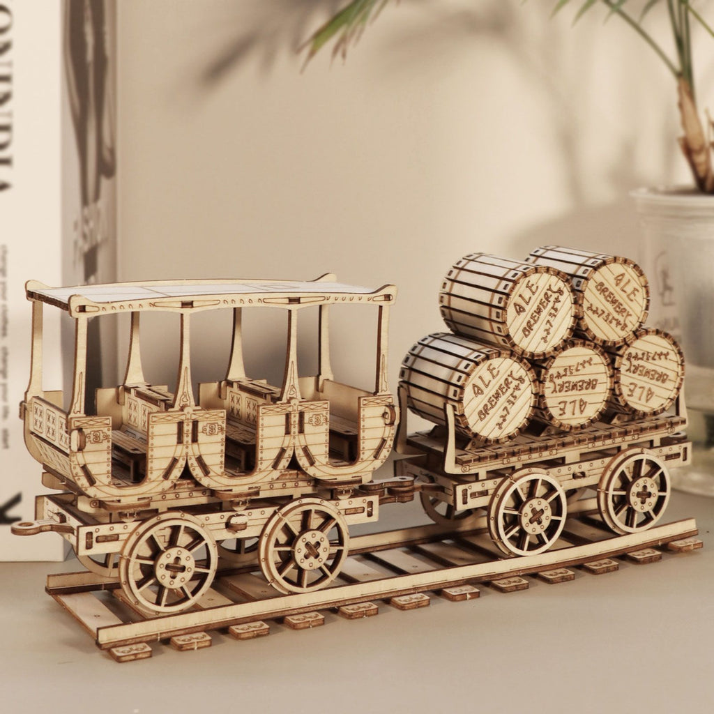 Music Park - 3D Wooden Puzzles Wine Truck Model Kits Brainteaser and Puzzle for Christmas Birthday Gifts