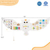 inQ Boutique - 11-in-1 Montessori Owl Activity Wall - STEM Sensory Busy Board with Magnetic Whiteboard, 3+ Years Old