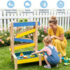 inQ Boutique - 3-in-1 Kids Sand Water Play Table, Fir Wood Outdoor Sensory Activity Table with Faucet & Accessories, Double Basin Play Toy for Toddlers Ages 3+