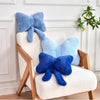 Bright Living - Bow Pillow, Soft Bow Decorative Pillows with Faux Rabbit Fur, Cute Bow Throw Pillows, Aesthetic Home Decor Bow Shaped Plush Pillow for Bedroom Sofa Couch (Royal Blue, Small-12 Inch)