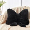 Bright Living - Black Bow Pillow,16'' Bow Decorative Pillows with Faux Rabbit Fur,Soft Bow Throw Pillows Aesthetic Bow Shaped Pillow for Bed Sofa Couch Home Decor