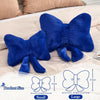 Bright Living - Bow Pillow, Soft Bow Decorative Pillows with Faux Rabbit Fur, Cute Bow Throw Pillows, Aesthetic Home Decor Bow Shaped Plush Pillow for Bedroom Sofa Couch (Royal Blue, Large-16 Inch)