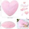 Bright Living - 6 Pcs Faux Rabbit Fur Heart Pillows Fluffy Heart Throw Pillows Cute Couch Cushion Soft Decorative Throw Cushion for Bed Sofa Girls Women(12 x 11 Inch,Pink Series)