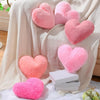 Bright Living - 6 Pcs Faux Rabbit Fur Heart Pillows Fluffy Heart Throw Pillows Cute Couch Cushion Soft Decorative Throw Cushion for Bed Sofa Girls Women(12 x 11 Inch,Pink Series)