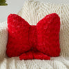 Bright Living - Bow Pillow, Decorative Bow Pillows with Soft Plush for Couch Bed, Bow Shaped Throw Pillow Room Decor for Bedroom, Bow Decorative Pillow for Living Room (Red, Small-12 Inches)
