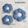 Bright Living - Flower Pillow Cute Decorative Throw Pillow with Faux Rabbit Fur Soft Daisy Plush Floor Cushion Aesthetic Flower Shaped Pillow Home Decor for Bed Sofa Couch (Dusty Blue, 14.9 Inch)