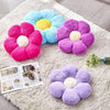 Bright Living - Cute Blue Flower Shaped Throw Pillow with Faux Rabbit Fur, 14.9'' Soft Plush Floor Pillow for Bedroom/Living Room