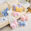 Bright Living - Butterfly Pillow Dusty Pink Decorative Pillows 15'' Butterfly Shaped Cute Throw Pillows with Lace Aesthetic Bow Plush Cushion for Room Decor Bed Sofa Couch