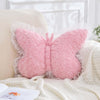 Bright Living - Butterfly Pillow Dusty Pink Decorative Pillows 15'' Butterfly Shaped Cute Throw Pillows with Lace Aesthetic Bow Plush Cushion for Room Decor Bed Sofa Couch