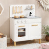 inQ Boutique - White Kids Interactive Wooden Kitchen Playset with Realistic Lights & Sounds