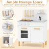 inQ Boutique - White Kids Interactive Wooden Kitchen Playset with Realistic Lights & Sounds