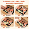 inQ Boutique - Natural Kids Wooden Barbecue Grill Playset with Chalkboard and Sink and Cabinet