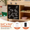 inQ Boutique - Natural Kids Wooden Barbecue Grill Playset with Chalkboard and Sink and Cabinet