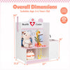 inQ Boutique - Wooden Kids Doctor Medical Station Playset, 93.98×54.61×99.06cm 27PCS Medical Tools with ECG Monitor for 3-6 Years, Pink+White