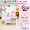 inQ Boutique - Wooden Kids Doctor Medical Station Playset, 93.98×54.61×99.06cm 27PCS Medical Tools with ECG Monitor for 3-6 Years, Pink+White