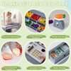 inQ Boutique - Gray Wooden Kids Supermarket Playset with Vending Machine, 90.17×78.74×104.14cm Grocery Store Toy with Shopping Cart for 3+