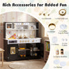inQ Boutique - Kids Wooden Play Kitchen with Realistic Lights & Sounds, Pretend Ice Maker & Storage for Toddlers Age 3+ - Black