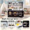 inQ Boutique - Kids Wooden Play Kitchen with Realistic Lights & Sounds, Pretend Ice Maker & Storage for Toddlers Age 3+ - Black