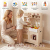 inQ Boutique - Kids Wooden Play Kitchen with Realistic Lights & Sounds, Pretend Ice Maker & Accessories for Toddlers
