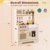 inQ Boutique - Kids Wooden Play Kitchen with Realistic Lights & Sounds, Pretend Ice Maker & Accessories for Toddlers