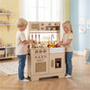 inQ Boutique - Kids Wooden Play Kitchen with Realistic Lights & Sounds, Pretend Ice Maker & Accessories for Toddlers