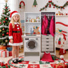 inQ Boutique - White Dual-Sided Kids Play Kitchen with Water Dispenser and Range Hood for 3+ Years Old