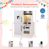 inQ Boutique - White Dual-Sided Kids Play Kitchen with Water Dispenser and Range Hood for 3+ Years Old