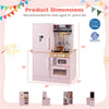 inQ Boutique - Pink Dual-Sided Kids Play Kitchen with Water Dispenser and Range Hood for 3+ Years Old