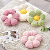 Bright Living - Green Flower Shaped Throw Pillow with Faux Rabbit Fur, 14.9'' Soft Plush Throw Pillow for Bedroom Living Room