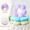 Bright Living - Green Flower Shaped Throw Pillow with Faux Rabbit Fur, 14.9'' Soft Plush Throw Pillow for Bedroom Living Room