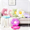 Bright Living - Green Flower Shaped Throw Pillow with Faux Rabbit Fur, 14.9'' Soft Plush Throw Pillow for Bedroom Living Room