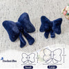 Bright Living - Navy Bow Pillow, Soft Bow Decorative Pillows with Faux Rabbit Fur, Cute 16'' Bow Throw Pillows, Aesthetic Home Decor Bow Shaped Plush Pillow for Bedroom Sofa Couch