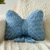 Bright Living - Bow Pillow, Decorative Bow Pillows with Soft Plush for Couch Bed, Bow Shaped Throw Pillow Room Decor for Bedroom, Bow Decorative Pillow for Living Room (Grey Blue, Large-16 Inches)