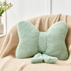 Bright Living - Green Bow Pillow,12'' Bow Decorative Pillows with Faux Rabbit Fur,Soft Bow Throw Pillows Aesthetic Bow Shaped Pillow for Bed Sofa Couch Home Decor