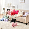 Bright Living - Red Bow Pillow,16'' Bow Decorative Pillows with Faux Rabbit Fur,Soft Bow Throw Pillows Aesthetic Bow Shaped Pillow for Bed Sofa Couch Home Decor