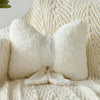 Bright Living - Bow Pillow, Decorative Bow Pillows with Soft Plush for Couch Bed, Bow Shaped Throw Pillow Room Decor for Bedroom, Bow Decorative Pillow for Living Room (White, Small-12 Inches)