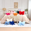 Bright Living - Red Bow Pillow, Soft Bow Decorative Pillows with Faux Rabbit Fur, Cute 16'' Bow Throw Pillows, Aesthetic Home Decor Bow Shaped Plush Pillow for Bedroom Sofa Couch