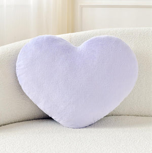 Bright Living - Heart Pillow Cute Fuzzy Pillows Throw Pillows for Bed Livingroom Home Decor Cushion Decorative Aesthetic Preppy Pillows Purple,Large 19''x15''