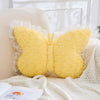 Bright Living - Butterfly Pillow Yellow Decorative Pillows 15'' Butterfly Shaped Cute Throw Pillows with Lace Aesthetic Bow Plush Cushion for Room Decor Bed Sofa Couch
