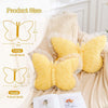 Bright Living - Butterfly Pillow Yellow Decorative Pillows 15'' Butterfly Shaped Cute Throw Pillows with Lace Aesthetic Bow Plush Cushion for Room Decor Bed Sofa Couch