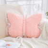 Bright Living - Butterfly Pillow Pink Decorative Pillows 15'' Butterfly Shaped Cute Throw Pillows with Lace Aesthetic Bow Plush Cushion for Room Decor Bed Sofa Couch
