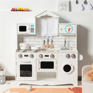 inQ Boutique - Kitchen Toy Wooden Kids Kitchen with Washing Machine