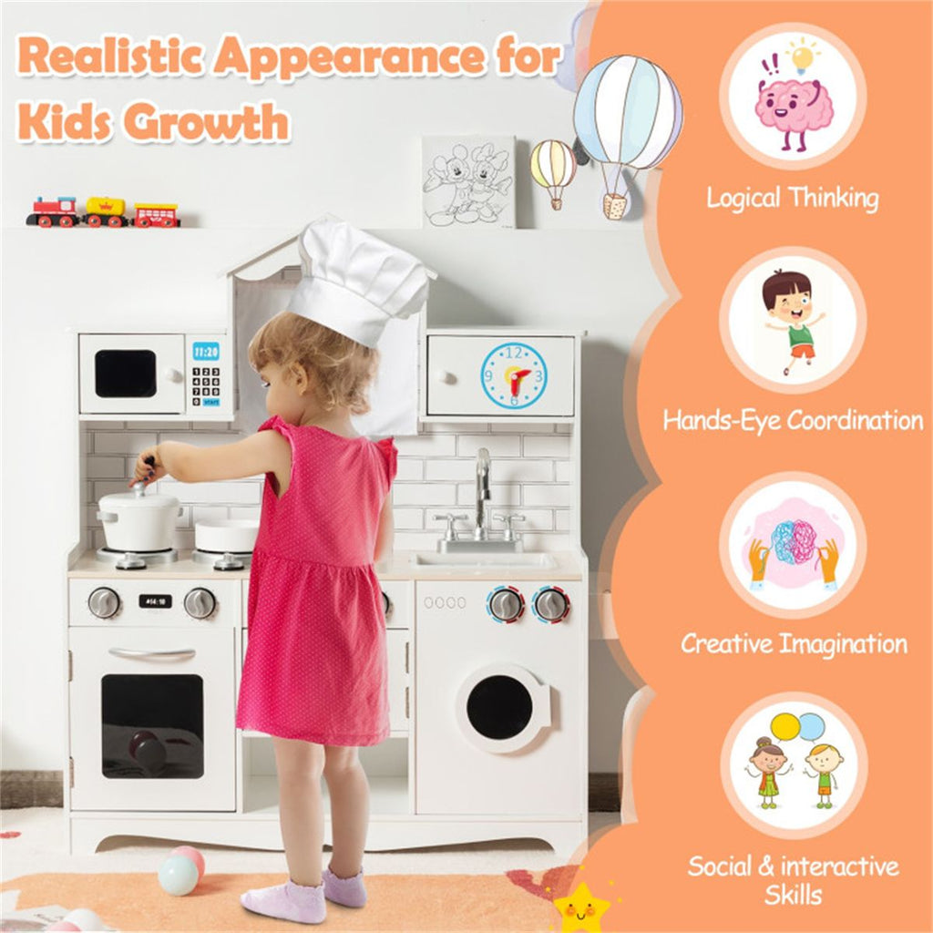 inQ Boutique - Kitchen Toy Wooden Kids Kitchen with Washing Machine