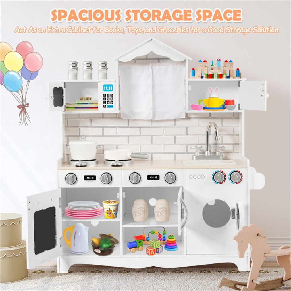 inQ Boutique - Kitchen Toy Wooden Kids Kitchen with Washing Machine