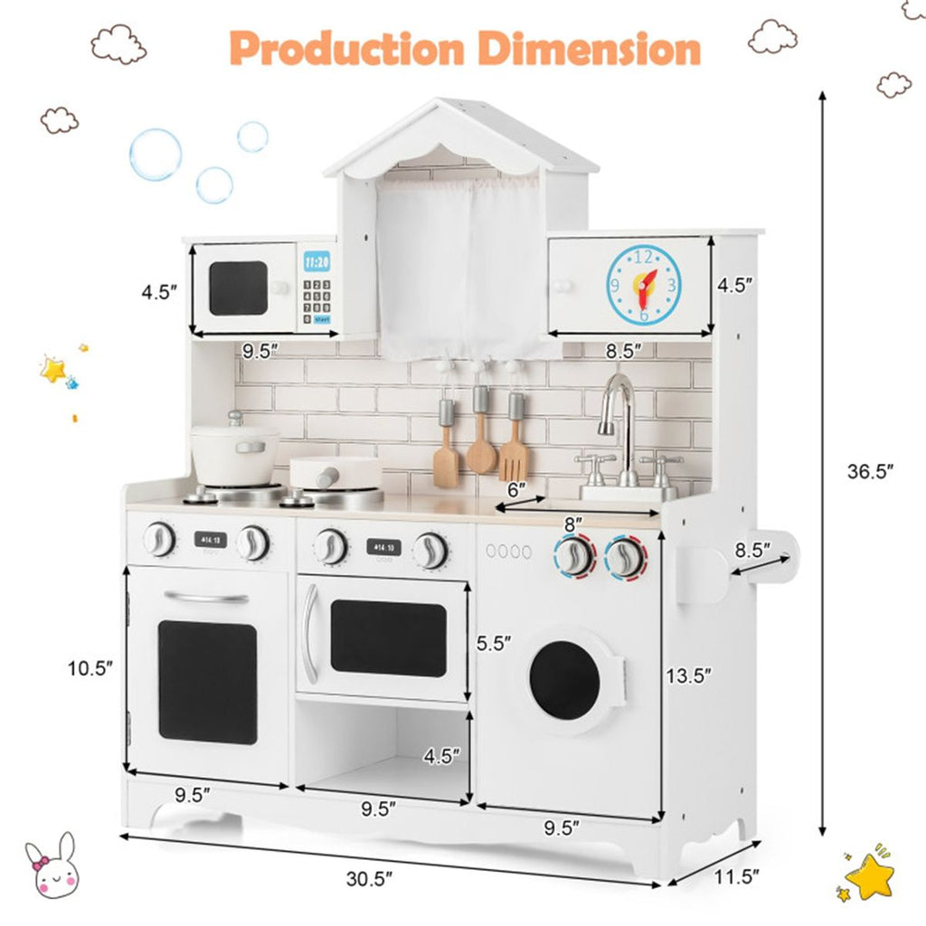 inQ Boutique - Kitchen Toy Wooden Kids Kitchen with Washing Machine