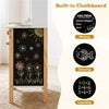 inQ Boutique - Kids Wooden Play Kitchen with 13 Accessories, Pretend Cooking Set with Chalkboard for 3+, White + Natural
