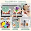 inQ Boutique - Kids Wooden Play Kitchen with 13 Accessories, Pretend Cooking Set with Chalkboard for 3+, Green+White
