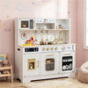 inQ Boutique - Kids Wooden Play Kitchen with Realistic Lights & Sounds, Pretend Ice Maker & Storage for Toddlers Age 3+ - White
